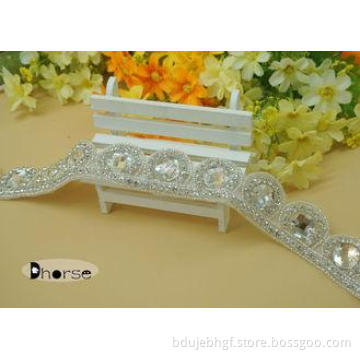 Handmade Hot Fix Bling Bling Decorative Rhinestone Fabric T